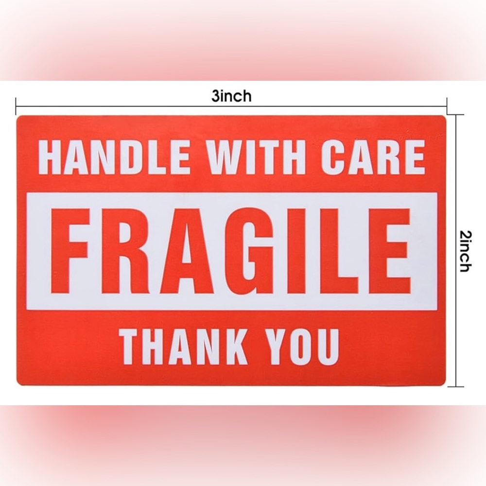 Fragile Handle With Care Red Sticker - Home Office